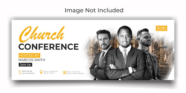 PSD church conference cover social media template design