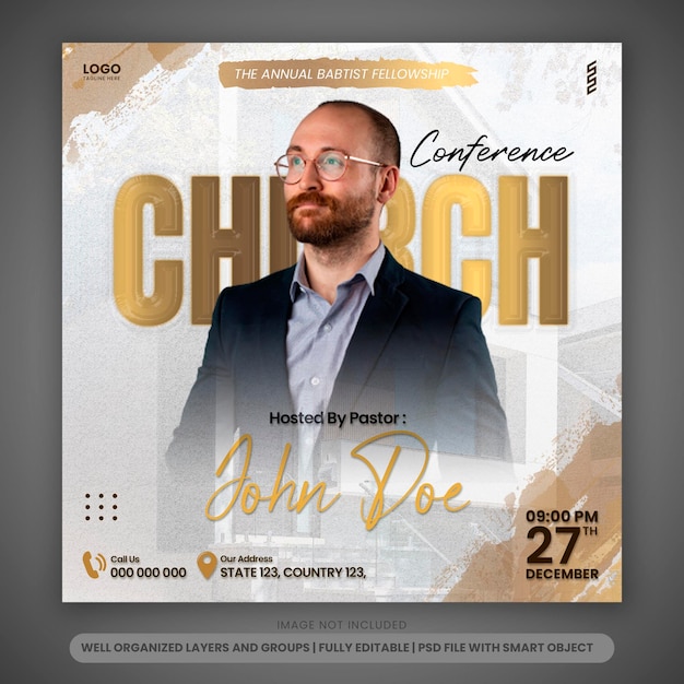 Church Conference Flyer Social Media Banner Template