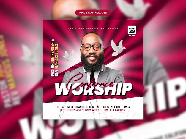 Church conference flyer social media post and Instagram web banner