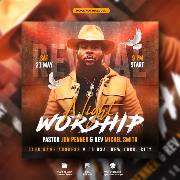 Church conference flyer social media post template