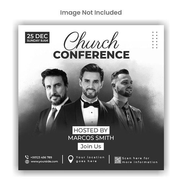 Church conference social media or instagram post template