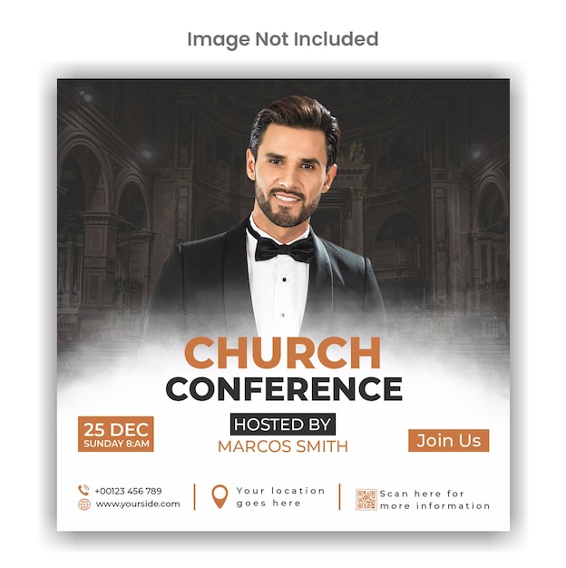 Church conference social media or instagram post template