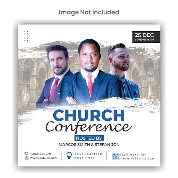 Church conference social media or instagram post template