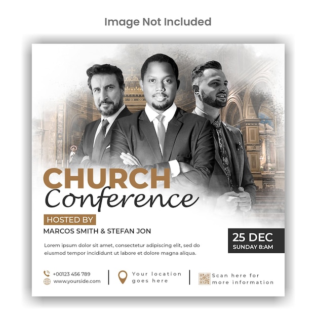 Church conference social media or instagram post template