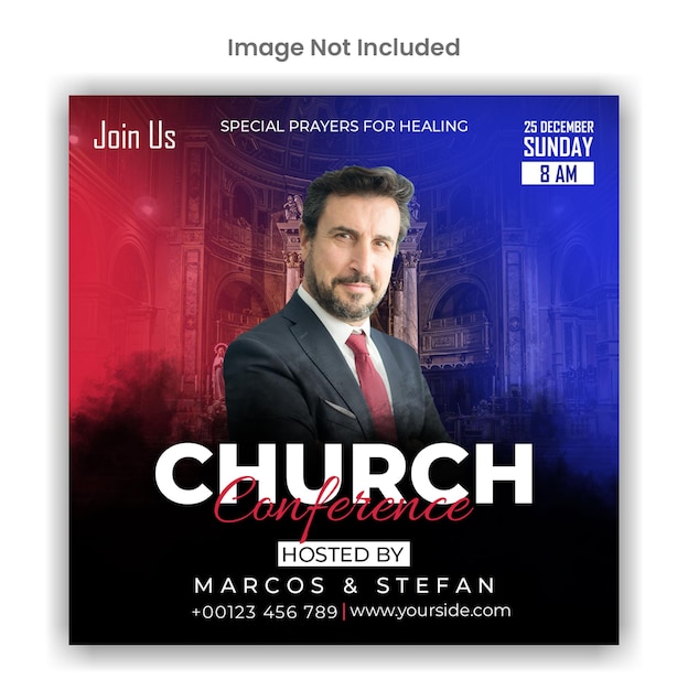 Church conference social media or instagram post template