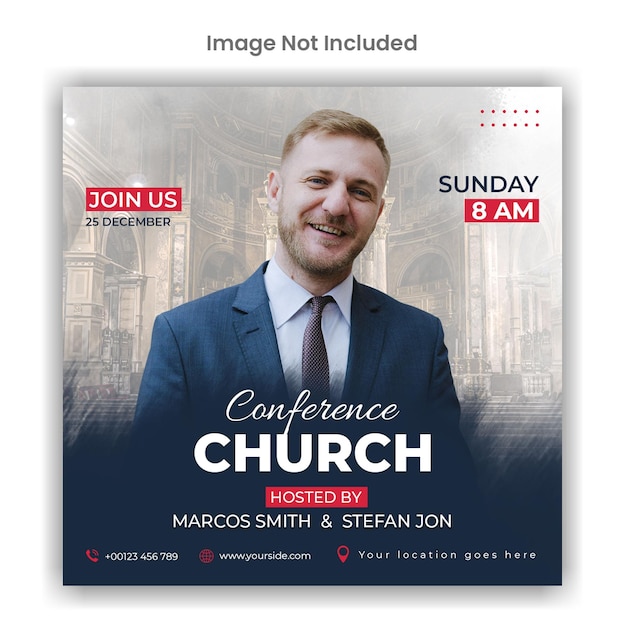 Church conference social media or instagram post template