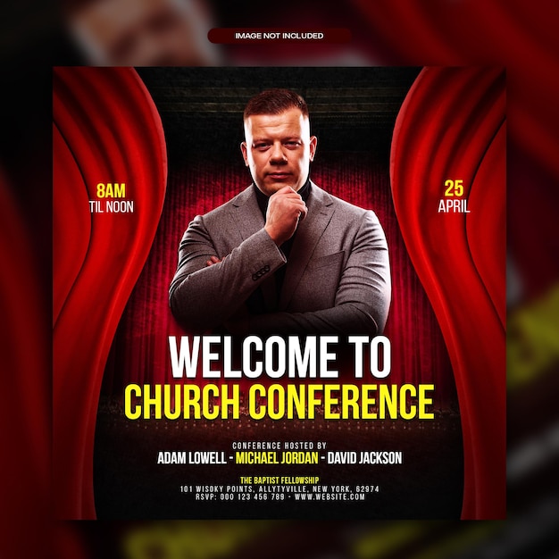 Church conference web banner social media post flyer design