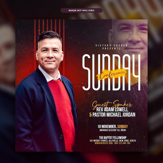 Church conference web banner social media post flyer design