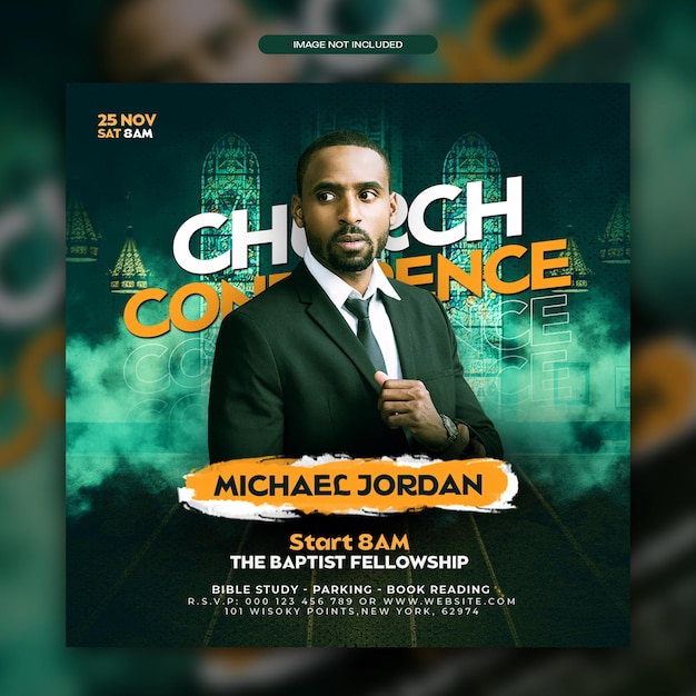 Church conference web banner social media post flyer design