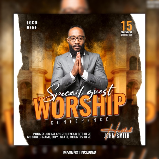 church conference worship sunday service flyer social media post web banner