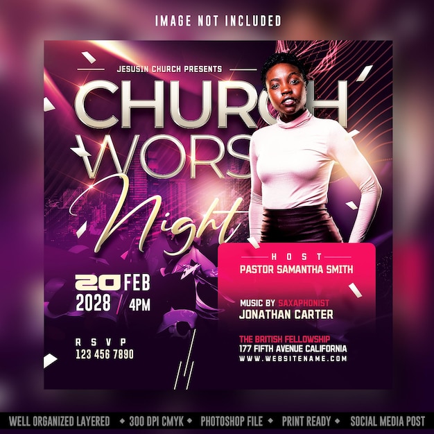 Church Flyer and social media banner template