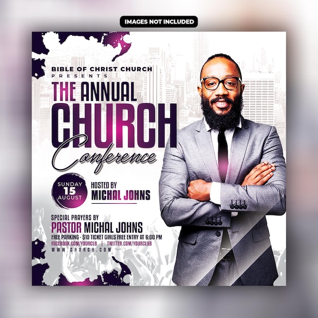 Church flyer social media template