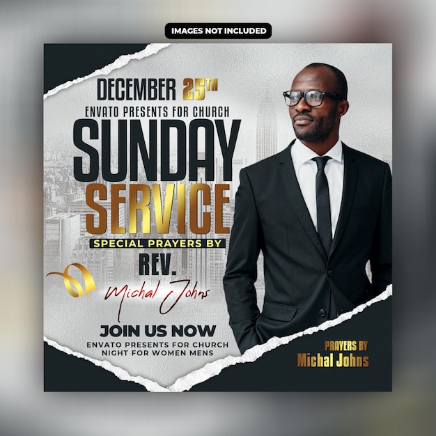 Church flyer social media template