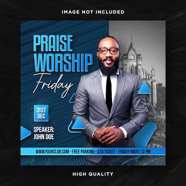 Church flyer worship template design