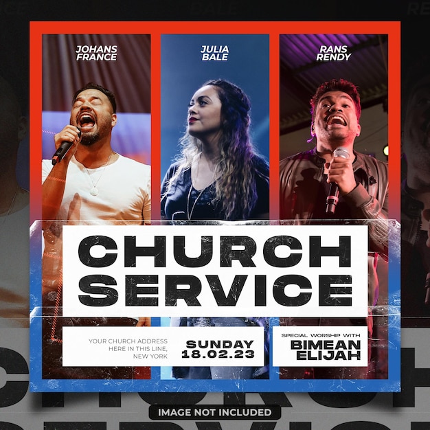 Church service flyer template