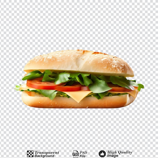 ciabatta sandwich isolated on transparent background