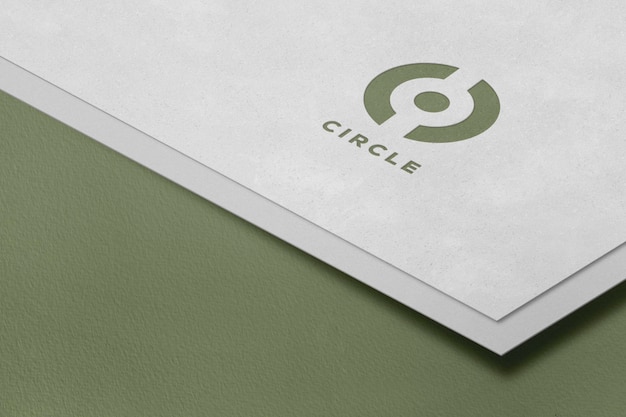 Cicrle Text And White Paper Logo Mockup