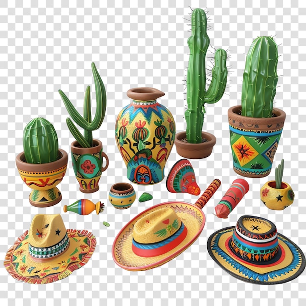 PSD cinco de mayo holiday set mexican realistic