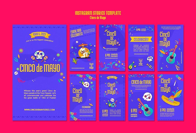 PSD cinco de mayo instagram stories template