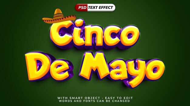 PSD cinco de mayo text style effect