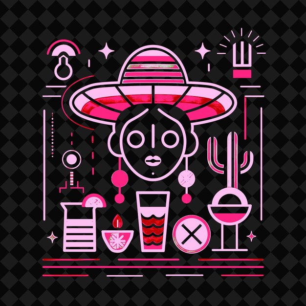 PSD cinco de mayo with a pop art style design featuring a bold c creative mexico symbol vector design