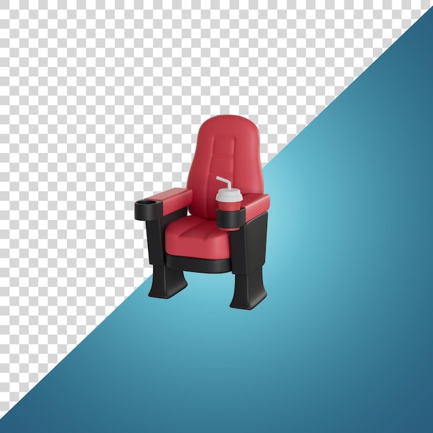 Cinema chair 3D Render illustration