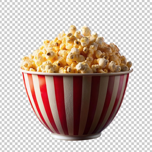 Cinema food popcorn in disposable bowl