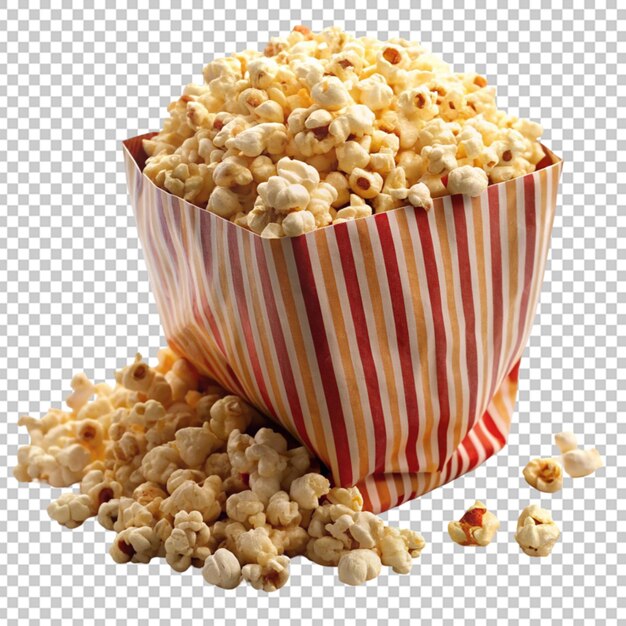 Cinema food popcorn in disposable bowl