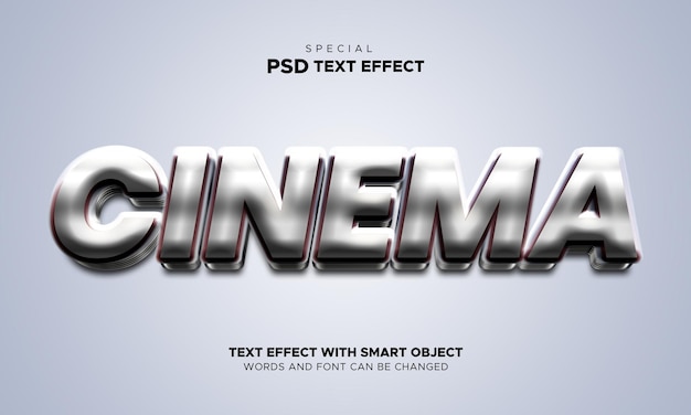 Cinema text effect 3d editable smart object