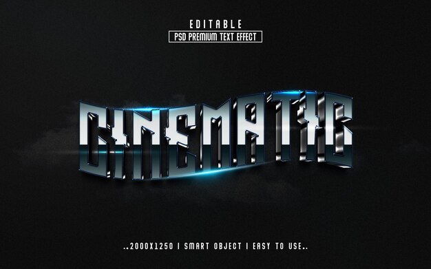 Cinematic 3D Editable Text Effect PSD With  Premium Background