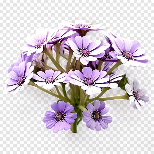 Cineraria flower isolated on a transparent background