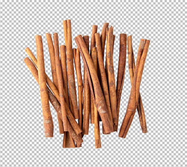 Cinnamon sticks isolated on alpha layer