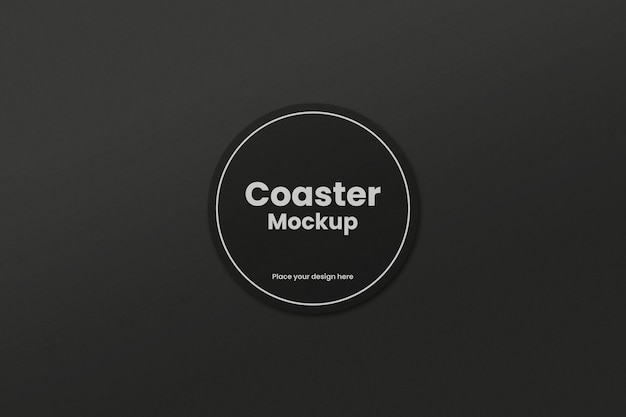 Circle beer coaster mockup