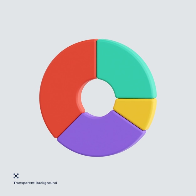 Circle chart 3d illustration