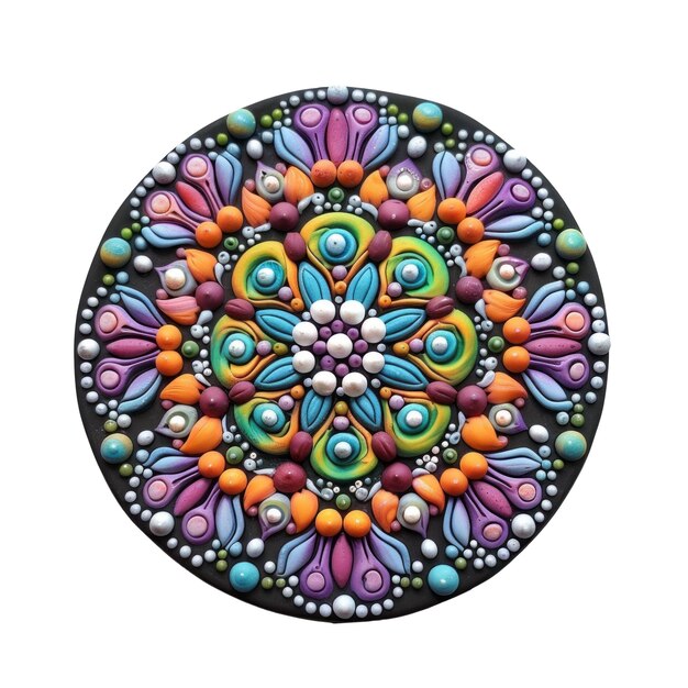 a circle of colorful flowers is on a black background