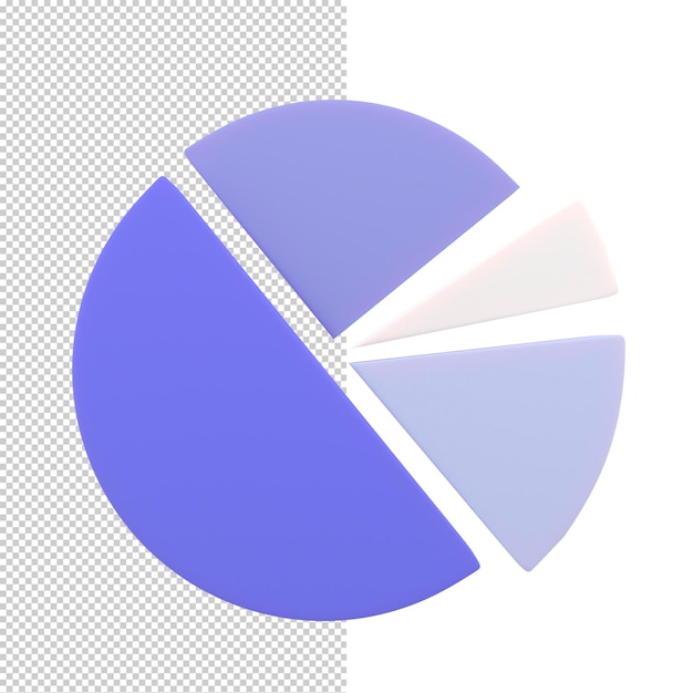 Circle diagram graph icon Simple 3d render illustration