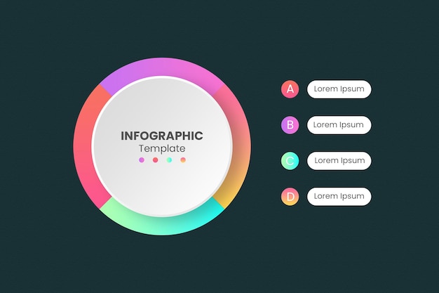 circle diagram with colorful gradient infographic template