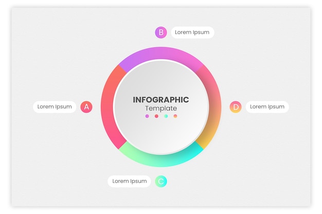 PSD circle diagram with colorful gradient infographic template