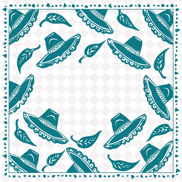 PSD a circle of hats and a border with a place for text