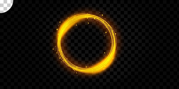 Circle light effect on transparent background