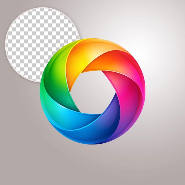 PSD circle logo a harmonious blend of colors on transparent background