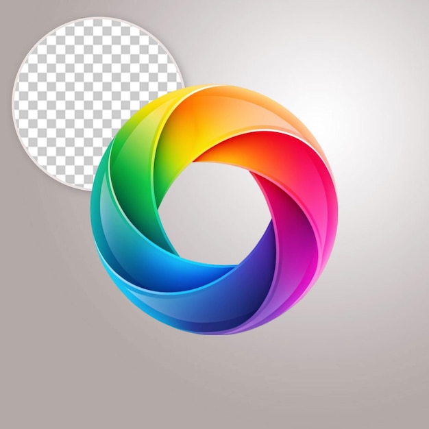 PSD circle logo a harmonious blend of colors on transparent background