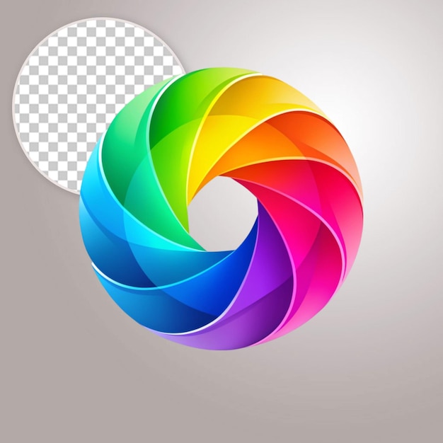 PSD circle logo a harmonious blend of colors on transparent background