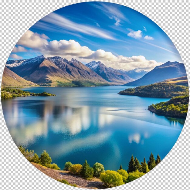 a circle of mountains with a round circle in the middle