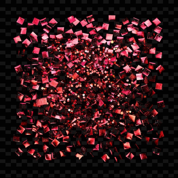 PSD a circle of pink squares with a black background with a white square