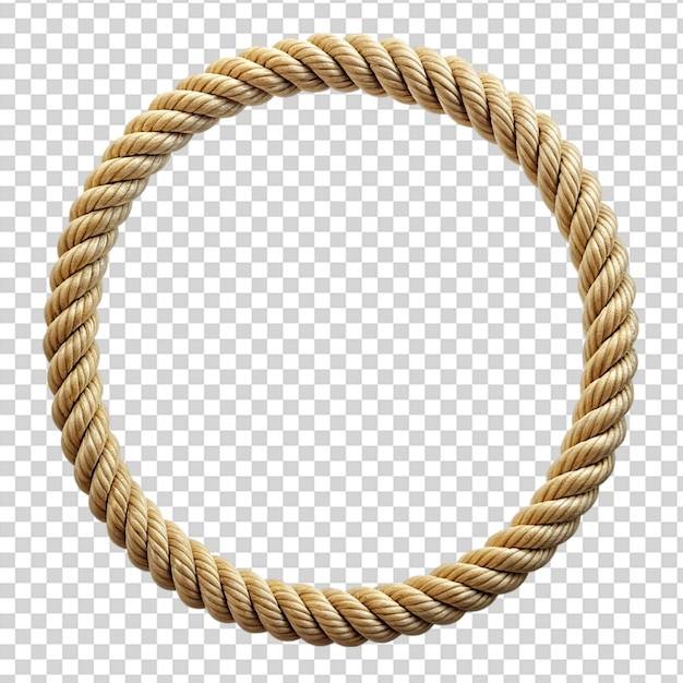 Circle rope frame Endless rope loop isolated on transparent background