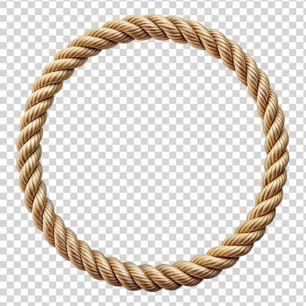 PSD circle rope frame endless rope loop isolated on transparent background