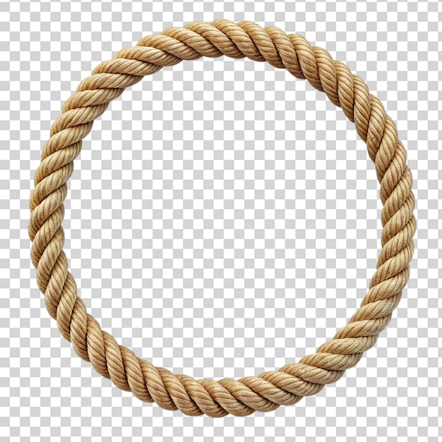 Circle rope frame Endless rope loop isolated on transparent background