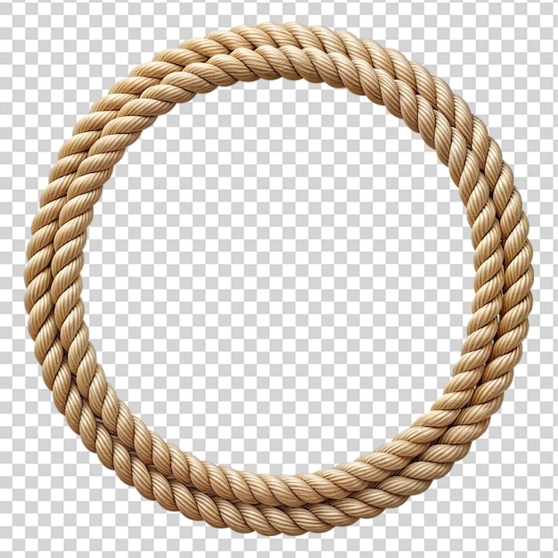 Circle rope frame Endless rope loop isolated on transparent background