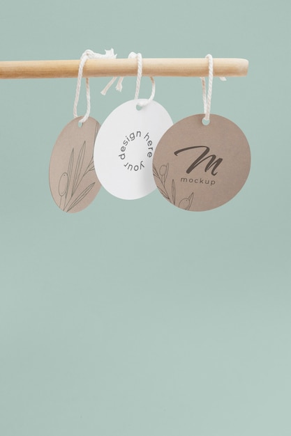 Circle shaped tag price mockup